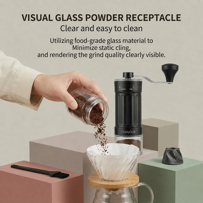 Ręczny młynek do kawy zewnętrzny regulowany z precyzyjnym ceramicznym mechanizmem stożkowym, 40-stopniowa regulacja, odpowiedni do aeropress, Pour Over i Moka