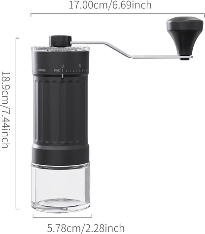 Ręczny młynek do kawy zewnętrzny regulowany z precyzyjnym ceramicznym mechanizmem stożkowym, 40-stopniowa regulacja, odpowiedni do aeropress, Pour Over i Moka