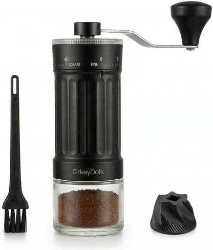 Ręczny młynek do kawy zewnętrzny regulowany z precyzyjnym ceramicznym mechanizmem stożkowym, 40-stopniowa regulacja, odpowiedni do aeropress, Pour Over i Moka